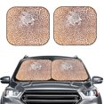 thumbnail image 1 of Uemuo Leopard Brown Printed 2 PCS Car Windshield Sun Shade, Auto Sun Heat and UV Rays Blocker, Foldable Automotive Front Window Sunshade Protector, 1 of 7