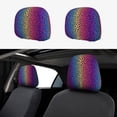 thumbnail image 1 of Uemuo Leopard Neon Rainbow Gradient Printed 2 PCS Car All-Inclusive Headrest Cover, Headrest Protector, Soft Elastic Breathable Seat Headrest Anti-Dirty Cover Headrest Cover Protector, 1 of 6