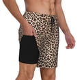 thumbnail image 1 of Uemuo Leopard Print-2 Pattern Mens Swim Trunks Quick Dry Board Shorts with Mesh Lining, Stretch Beach Shorts Quick Dry No-Chafing Board Shorts-Medium, 1 of 9