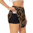 thumbnail image 1 of Uemuo Leopard Print Pattern Women's Athletic Shorts High Waisted Running Shorts with Liner Pockets Gym Elastic Workout Shorts-Medium, 1 of 9