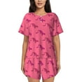 thumbnail image 1 of Uemuo Leopard Print Pattern Women's Short-Sleeved Pajama, Button-Front Loungewear, 2-Piece Summer Sleepwear, Elastic Drawstring Shorts-4X-Large, 1 of 7
