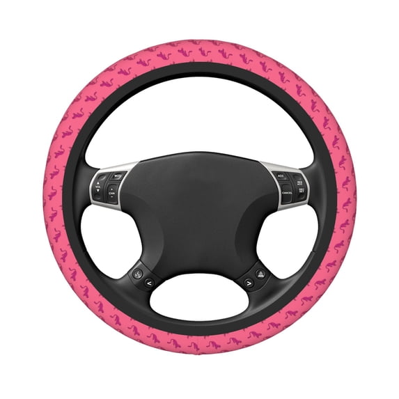 Uemuo Leopard Print Printed Car Elastic Steering Wheel Cover - Universal Car Accessory for Diverse Cars Anti-Slip, and Comfortable- 15"