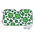 thumbnail image 1 of Uemuo Leopard print St. Patrick's Day Pattern Accordion Car Windshield Sun Shade, Foldable Reflective Sun Visor for Car, Reflector Windshield Sunshade-, 1 of 7