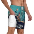 thumbnail image 1 of Uemuo Let's go Travel Pattern Mens Swim Trunks Quick Dry Board Shorts with Mesh Lining, Stretch Beach Shorts Quick Dry No-Chafing Board Shorts-3X-Large, 1 of 9