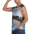 thumbnail image 1 of Uemuo Lighthouse Pattern Men's Sleeveless T-Shirt,Muscle Athletic Tank Top, Moisture-wicking Quick-dry Breathable Classic Tee Top for Gym Run Outdoor Sports-Small, 1 of 8