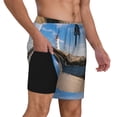 thumbnail image 1 of Uemuo Lighthouse Pattern Mens Swim Trunks Quick Dry Board Shorts with Mesh Lining, Stretch Beach Shorts Quick Dry No-Chafing Board Shorts-Small, 1 of 9