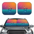 thumbnail image 1 of Uemuo Lighthouse and Whale Printed 2 PCS Car Windshield Sun Shade, Auto Sun Heat and UV Rays Blocker, Foldable Automotive Front Window Sunshade Protector, 1 of 7