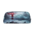 thumbnail image 1 of Uemuo Lighthouse in a Stormy Sea Printed Leather Pencil Case, Pencil Pouch, Portable Pencil Bag, Pen Case for& Office, 1 of 1