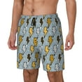 thumbnail image 1 of Uemuo Lightning Bolts Pattern Mens Swim Trunks Quick Dry Board Shorts with Mesh Lining, Stretch Beach Shorts Quick Dry No-Chafing Board Shorts-X-Large, 1 of 6
