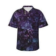 thumbnail image 1 of Uemuo Lilac Printed Regular Fit Short Sleeve Casual Hawaiian Shirt for Men,Aloha shirt,Tropical shirt,Floral print shirt,Vacation Beach shirt-XX-Large, 1 of 9