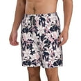 thumbnail image 1 of Uemuo Lilies Flowers Pattern Men's Swim Trunks Hawaiian Beach Bathing Suit Swimsuits Beach Quick-Dry Shorts with Pockets-X-Large, 1 of 9