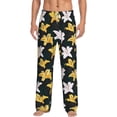 thumbnail image 1 of Uemuo Lilies Flowers Pattern Men's Wide Leg Palazzo Lounge Pants with Pockets Light Weight Loose Comfy Casual Pajama Pants-Medium, 1 of 9