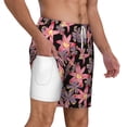 thumbnail image 1 of Uemuo Lilies Flowers Pattern Mens Swim Trunks Quick Dry Board Shorts with Mesh Lining, Stretch Beach Shorts Quick Dry No-Chafing Board Shorts-3X-Large, 1 of 9