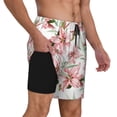 thumbnail image 1 of Uemuo Lilies Flowers Pattern Mens Swim Trunks Quick Dry Board Shorts with Mesh Lining, Stretch Beach Shorts Quick Dry No-Chafing Board Shorts-XX-Large, 1 of 9