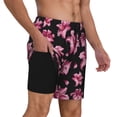 thumbnail image 1 of Uemuo Lilies Flowers Pattern Mens Swim Trunks Quick Dry Board Shorts with Mesh Lining, Stretch Beach Shorts Quick Dry No-Chafing Board Shorts-Large, 1 of 9
