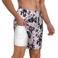 thumbnail image 1 of Uemuo Lilies Flowers Pattern Mens Swim Trunks Quick Dry Board Shorts with Mesh Lining, Stretch Beach Shorts Quick Dry No-Chafing Board Shorts-Small, 1 of 9