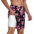 thumbnail image 1 of Uemuo Lilies Flowers Pattern Mens Swim Trunks Quick Dry Board Shorts with Mesh Lining, Stretch Beach Shorts Quick Dry No-Chafing Board Shorts-X-Large, 1 of 9