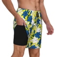 thumbnail image 1 of Uemuo Lilies Flowers Pattern Mens Swim Trunks Quick Dry Board Shorts with Mesh Lining, Stretch Beach Shorts Quick Dry No-Chafing Board Shorts-, 1 of 9
