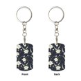 thumbnail image 1 of Uemuo Lilies Flowers Pattern Rectangular Metal Keychain - Durable, Stylish, and Personalized Key Ring for Men and Women,Engraved Keychain,Gift Slim Sturdy Keychain, 1 of 7