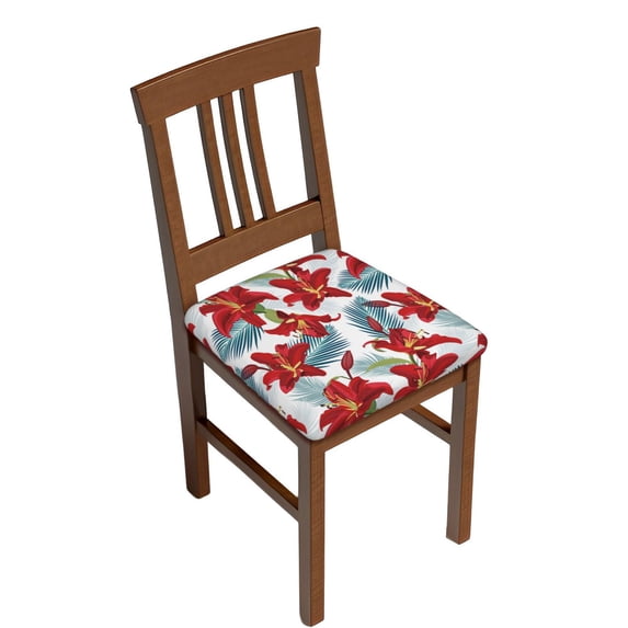 Uemuo Lilies Flowers Pattern Waterproof Square Couch Cushion Covers, Magic Sofa Covers Washable, Stretch Sofa Seat Cushion Slipcovers
