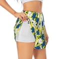 thumbnail image 1 of Uemuo Lilies Flowers Pattern Women's Athletic Shorts High Waisted Running Shorts with Liner Pockets Gym Elastic Workout Shorts-X-Large, 1 of 9
