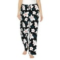 thumbnail image 1 of Uemuo Lilies Flowers Pattern Women's Wide Leg Palazzo Lounge Pants with Pockets Light Weight Loose Comfy Casual Pajama Pants-Small, 1 of 9