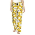 thumbnail image 1 of Uemuo Lilies Flowers Pattern Women's Wide Leg Palazzo Lounge Pants with Pockets Light Weight Loose Comfy Casual Pajama Pants-X-Large, 1 of 9