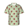 thumbnail image 1 of Uemuo Lilies Flowers Printed Regular Fit Short Sleeve Casual Hawaiian Shirt for Men,Aloha shirt,Tropical shirt,Floral print shirt,Vacation Beach shirt-Large, 1 of 9