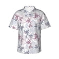 thumbnail image 1 of Uemuo Lilies Flowers Printed Regular Fit Short Sleeve Casual Hawaiian Shirt for Men,Aloha shirt,Tropical shirt,Floral print shirt,Vacation Beach shirt-Small, 1 of 9