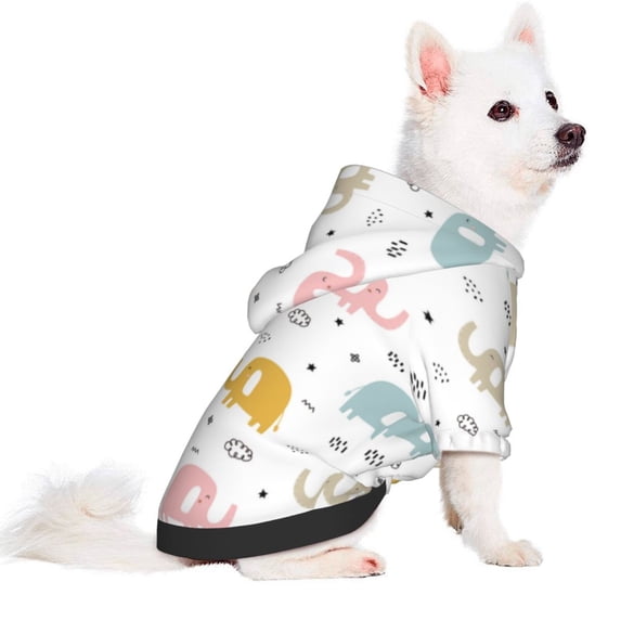 Uemuo Little Elephant for Winter Dog Hoodie Sweatshirts with Pockets Warm Dog Clothes for Small Dogs Chihuahua-XX-Large