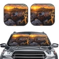 thumbnail image 1 of Uemuo Lizard With Sunglasses Sunset Printed 2 PCS Car Windshield Sun Shade, Auto Sun Heat and UV Rays Blocker, Foldable Automotive Front Window Sunshade Protector, 1 of 7