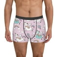 thumbnail image 1 of Uemuo Llama Unicorn and Rainbow Pattern Men's Boxer Briefs,Trunk Anti-Chafing,Comfortable, Durable, and Stylish Underwear-, 1 of 9