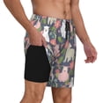 thumbnail image 1 of Uemuo Llamas Pattern Mens Swim Trunks Quick Dry Board Shorts with Mesh Lining, Stretch Beach Shorts Quick Dry No-Chafing Board Shorts-Small, 1 of 9