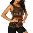 thumbnail image 1 of Uemuo Log Cabin Inside Pattern Workout Tank Tops for Women Breathable Moisture-wicking tank top Sleeveless Running Loose Fit Yoga Tops Active Shirts Sports Gym Exercise, 1 of 9