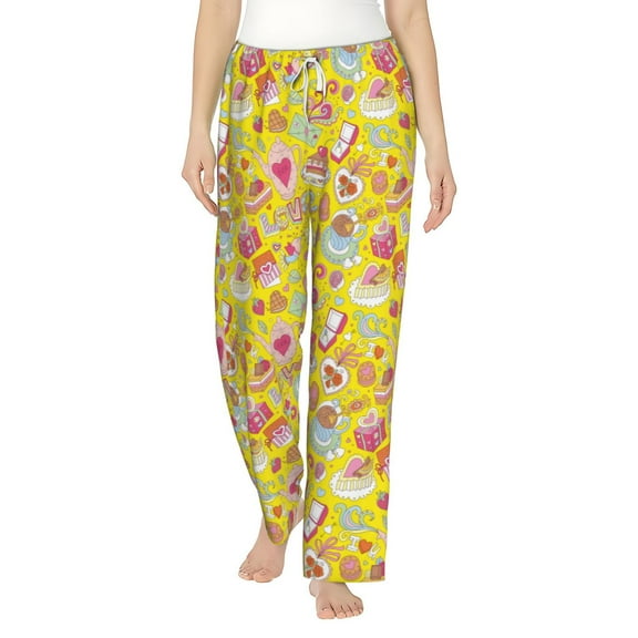 Uemuo Love Heart1 Pattern Women's Wide Leg Palazzo Lounge Pants with Pockets Light Weight Loose Comfy Casual Pajama Pants-XX-Large