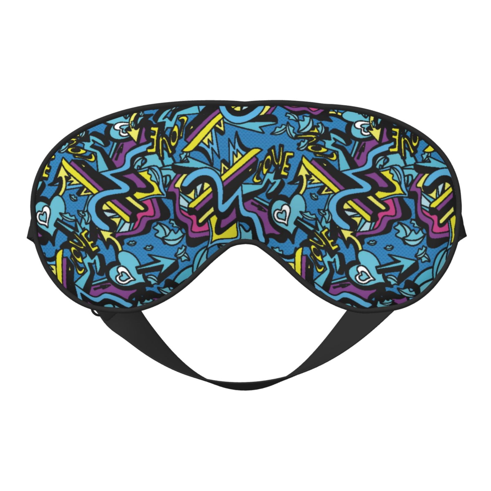 Uemuo Love Music Pattern Sleep Eye Mask Light Blocking Sleep Mask