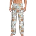 thumbnail image 1 of Uemuo Lovely Bear Pattern Men's Wide Leg Palazzo Lounge Pants with Pockets Light Weight Loose Comfy Casual Pajama Pants-XX-Large, 1 of 9