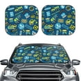 thumbnail image 1 of Uemuo Machinery Road Construction Printed 2 PCS Car Windshield Sun Shade, Auto Sun Heat and UV Rays Blocker, Foldable Automotive Front Window Sunshade Protector, 1 of 7