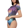 thumbnail image 1 of Uemuo Magical Bees Twilight River Pattern Women's One Piece Short Sleeve Swimsuit Rash Guard Surfing Modest Quick-drying Swimsuit Beach Essentials-Medium, 1 of 9
