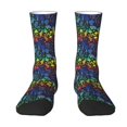 thumbnail image 1 of Uemuo Magical Mushrooms and Flowers Pattern Women's Crew Socks, Soft Durable Breathable Moisture-Wicking with Odor Control Cotton socks, 1 of 9