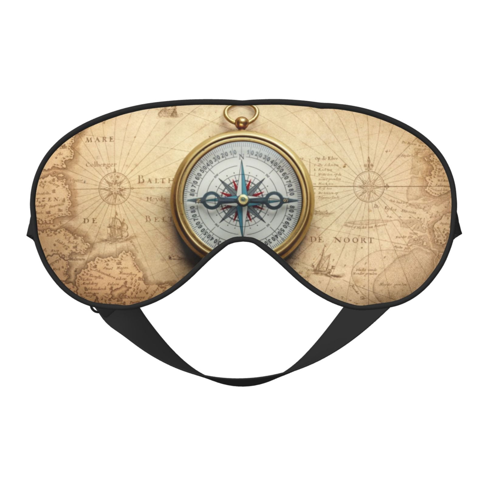 Uemuo Magnetic Old Compass On World Map Pattern Sleep Eye Mask - Light ...
