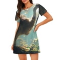 thumbnail image 1 of Uemuo Majestic Ostrich In Forest Pattern Women’s Nightdress – Casual Sleep Shirt, Soft Relaxed Fit Short-Sleeved Cotton Sleepwear for Home, Bedtime, and Lounging, 1 of 6