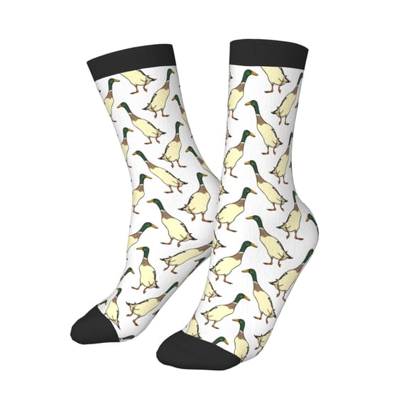 Uemuo Mallard Ducks Printed Kids Boys Socks Seamless Crew Socks Crazy Funny Athletic Sport Socks for Children