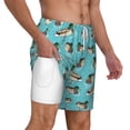 thumbnail image 1 of Uemuo Mallard Ducks Swimming In The Lake Pattern Mens Swim Trunks Quick Dry Board Shorts with Mesh Lining, Stretch Beach Shorts Quick Dry No-Chafing Board Shorts-Small, 1 of 9