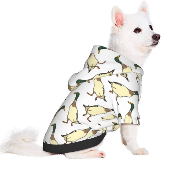 Uemuo Mallard Ducks for Winter Dog Hoodie Sweatshirts with Pockets Warm Dog Clothes for Small Dogs Chihuahua-X-Small