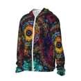 thumbnail image 1 of Uemuo Mandala Colorful Pattern Women's Full Zip UPF 50+ Sun Protection Hoodie Jacket Long Sleeve Sun Shirt Hiking Outdoor Performance with Pockets-Large, 1 of 9