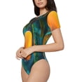 thumbnail image 1 of Uemuo Mango In The Rain Pattern Women's One Piece Short Sleeve Swimsuit Rash Guard Surfing Modest Quick-drying Swimsuit Beach Essentials-, 1 of 9