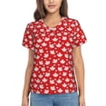 thumbnail image 1 of Uemuo Maple Leaves Printed Women's Classic V-Neck T-Shirt - Soft, Breathable, Moisture-Wicking, Perfect for Casual, Office, Travel, and Everyday Wear-XX-Large, 1 of 5