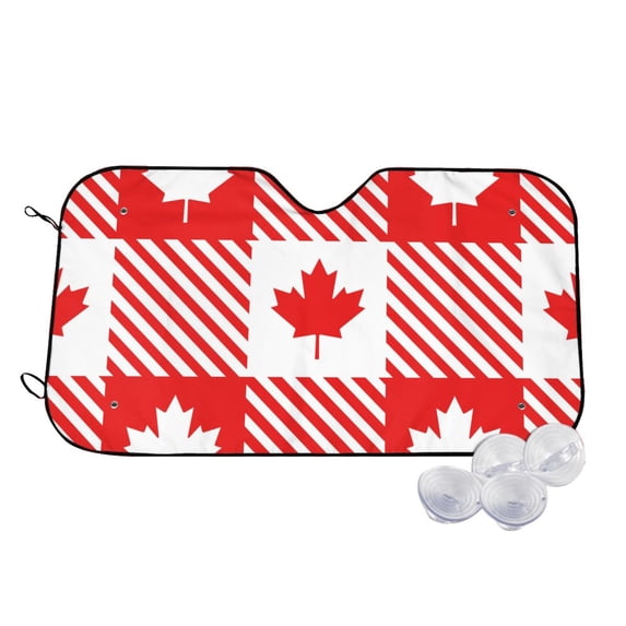 Uemuo Maple Leaves1 Pattern Accordion Car Windshield Sun Shade, Foldable Reflective Sun Visor for Car, Reflector Windshield Sunshade-Medium