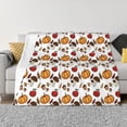 thumbnail image 1 of Uemuo Maple leaf nut Mushroom Printed Throw Blanket for Couch, Fluffy Fuzzy Blankets for Bed, Sofa, Cozy Flannel Faux Fur Blanket-, 1 of 6